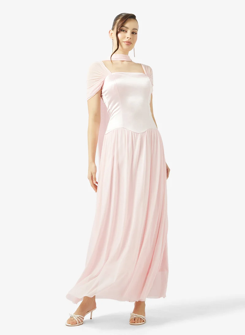 Ginger Off Shoulder Corset Bodice Tulle Dress